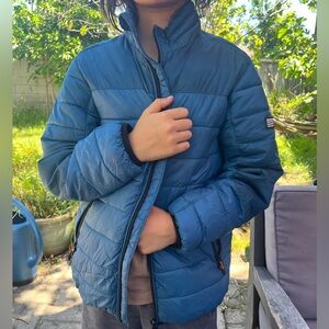 Kids Blue Quilted Puffer Jacket - Lightweight Warmth
